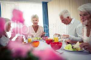 Pensioners at lunch