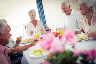 Pensioners at lunch
