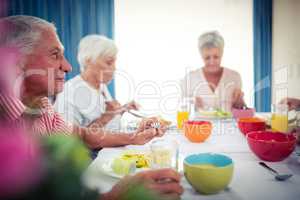 Pensioners at lunch