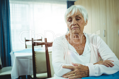 Thoughtful senior woman