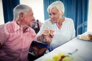 Pensioners at lunch