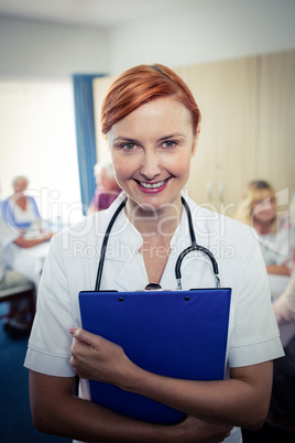 Portrait of a nurse with clipboard