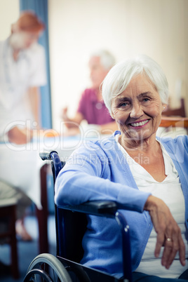 Portrait of a senior woman in wheelchair