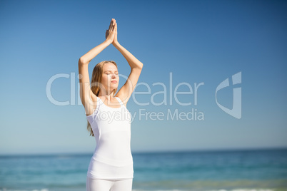 Woman performing yoga