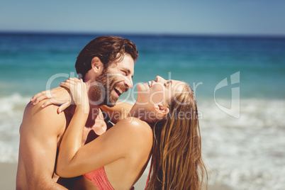 Couple having fun on beach