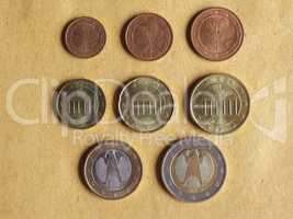 Euro coins flat lay