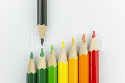 Conceptual crayons as energy label colors