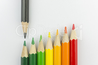 Conceptual crayons as energy label colors