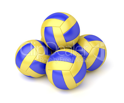 Group of volleyball balls