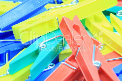 set of plastic clothespin