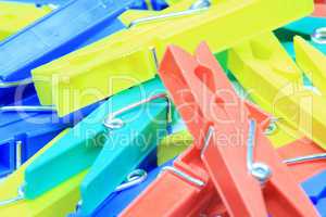 set of plastic clothespin