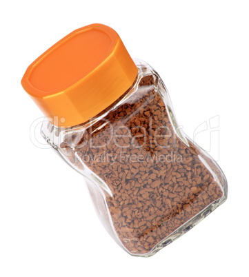 jar of instant coffee isolated