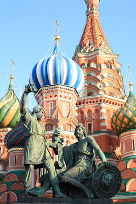 blessed basil cathedral and Statue of Minin and Pozharsky