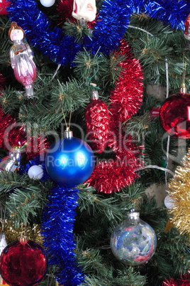 toys on green christmas fir