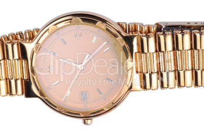 gold plated watches isolated