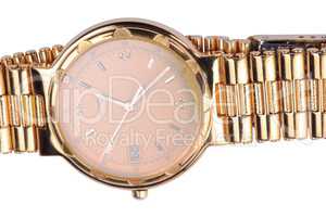 gold plated watches isolated