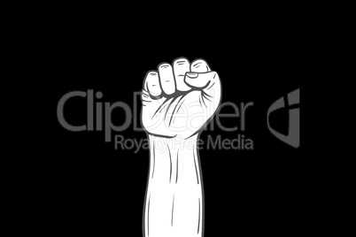 Composite image of clenched fist