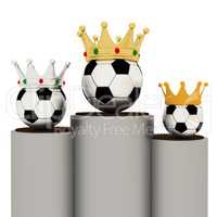 Ball with crown on the podium, 3D Illustration