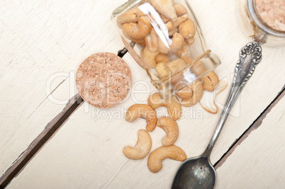 cashew nuts on a glass jar