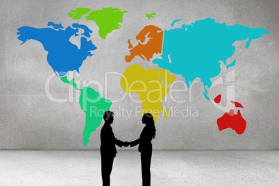 Composite image of businesspeople are handshaking