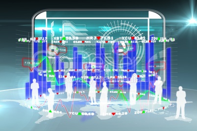 Composite image of data on a touchscreen
