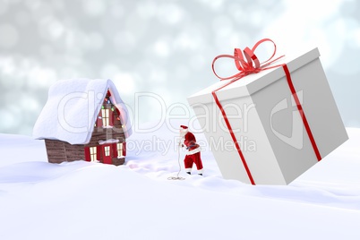 Composite image of Santa is bringing a gift