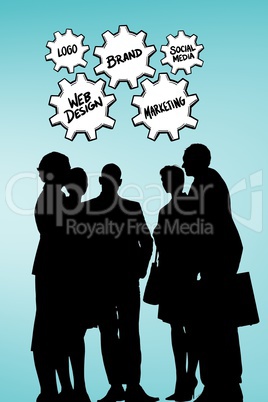 Composite image of businesspeople are talking