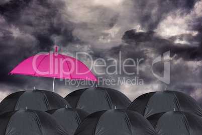 Composite image of umbrellas
