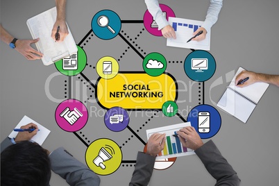 Composite image of social networking concept