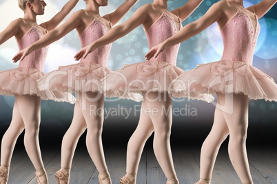 Composite image of ballerinas are dancing