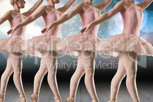 Composite image of ballerinas are dancing