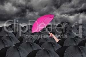 Composite image of umbrellas