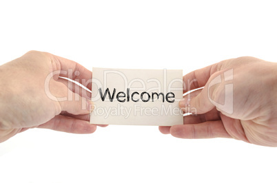 Welcome text concept