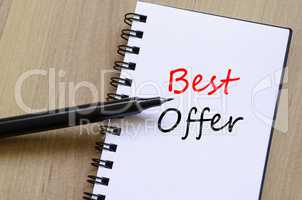 Best offer write on notebook