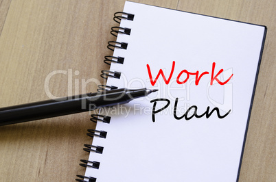 Work plan write on notebook