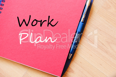 Work plan write on notebook