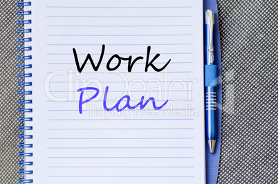 Work plan write on notebook