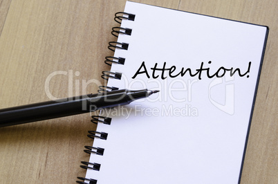 Attention write on notebook