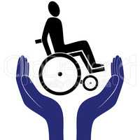 disabled care sign vector