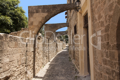 Medieval Avenue of the Knights Greece. Rhodos island.
