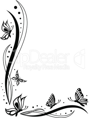 Floral greeting card with butterflies