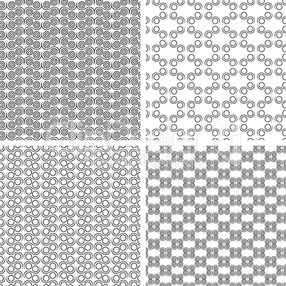 Four Seamless Monochrome Patterns