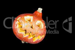 Halloween pumpkin with black background