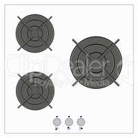 Gas top of kitchen gas stove vector