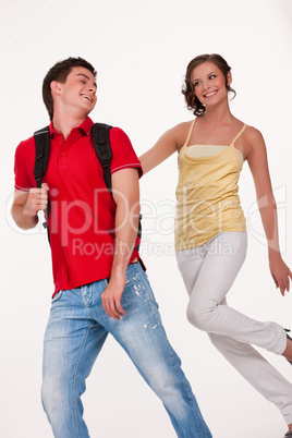 Young Smiling Woman and Man