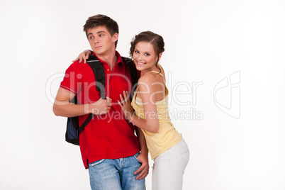 Young Smiling Woman and Man