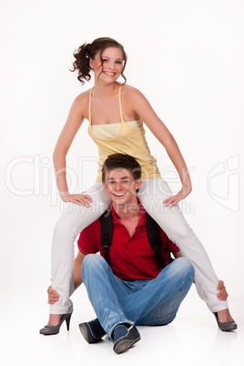 Young Smiling Woman and Man