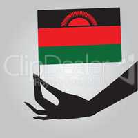 Hand with flag Malawi