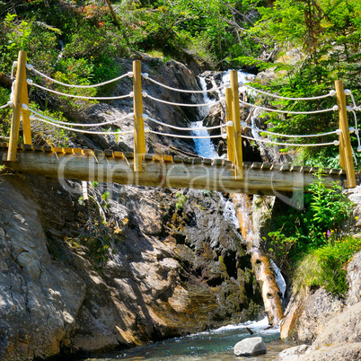 bridge over a mountain river