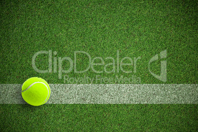 Composite image of tennis ball with a syringe